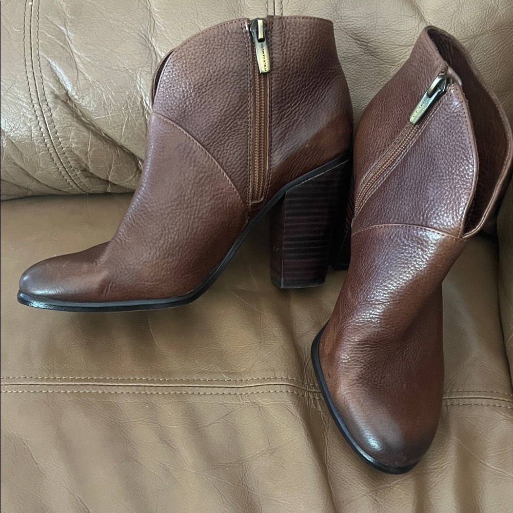 Vince Camuto Brown Leather Ankle Boots